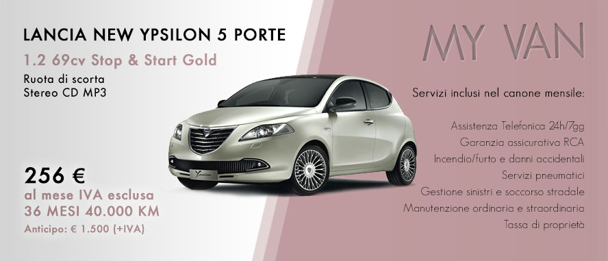 Lancia new Ypsilon 5 porte 1.2 69cv Stop & Start Gold